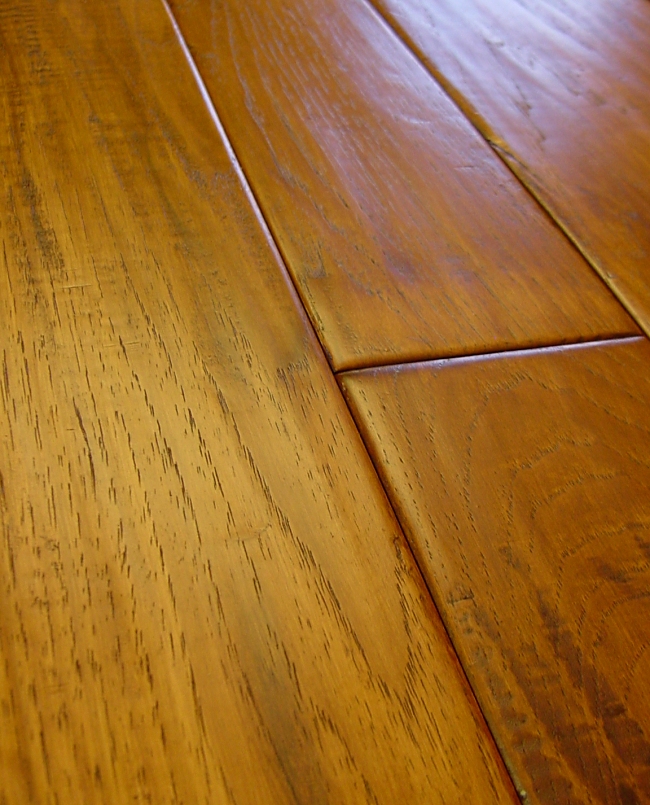 Photo - Duchess Collection Hickory Hand Scraped Hardwood Flooring in Chestnut Color