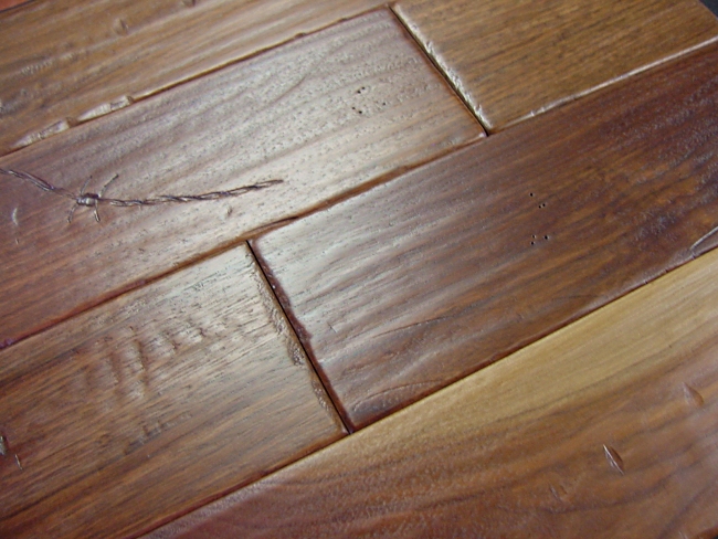 Walnut Prefinished Hand Scraped & Distressed Hardwood Flooring Photo