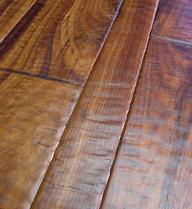 Walnut Prefinished Hand Scraped Hardwood Flooring Photo